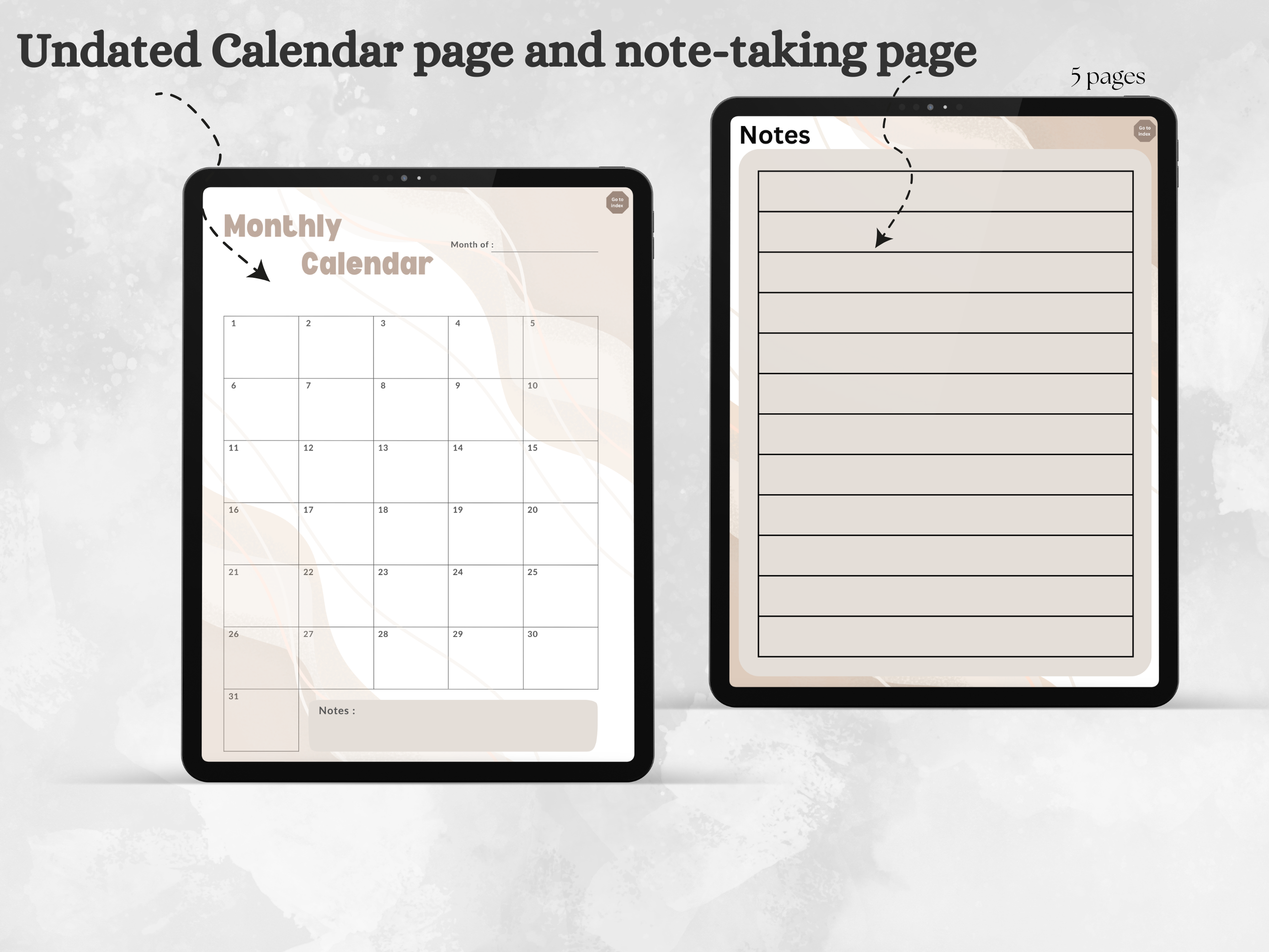 Student Digital Planner, Undated Calendar, Study Schedule, Academic Planner - Image 6