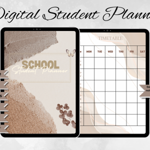 Student Digital Planner, Undated Calendar, Study Schedule, Academic Planner