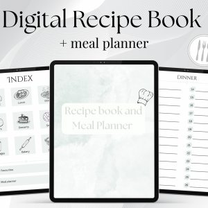 Digital Recipe Book Including Digital Meal Planner, Recipe Planner 