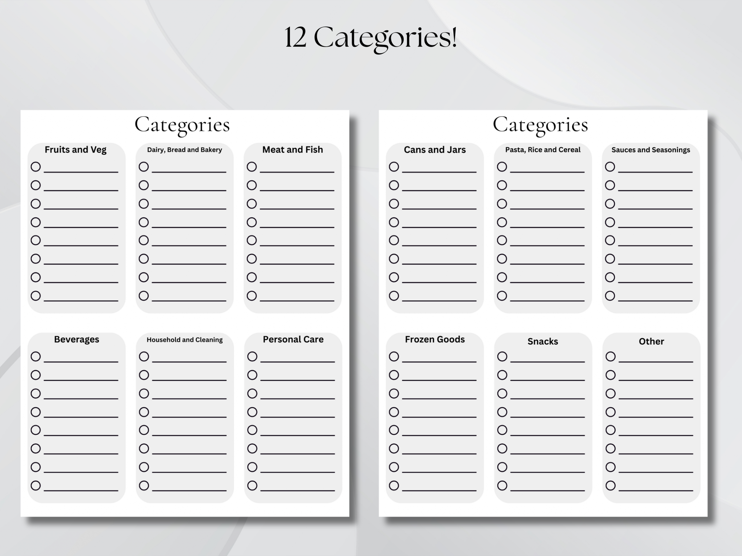 Grocery List, Printable and Digital, Food Grocery List, Grocery Planner - Image 2