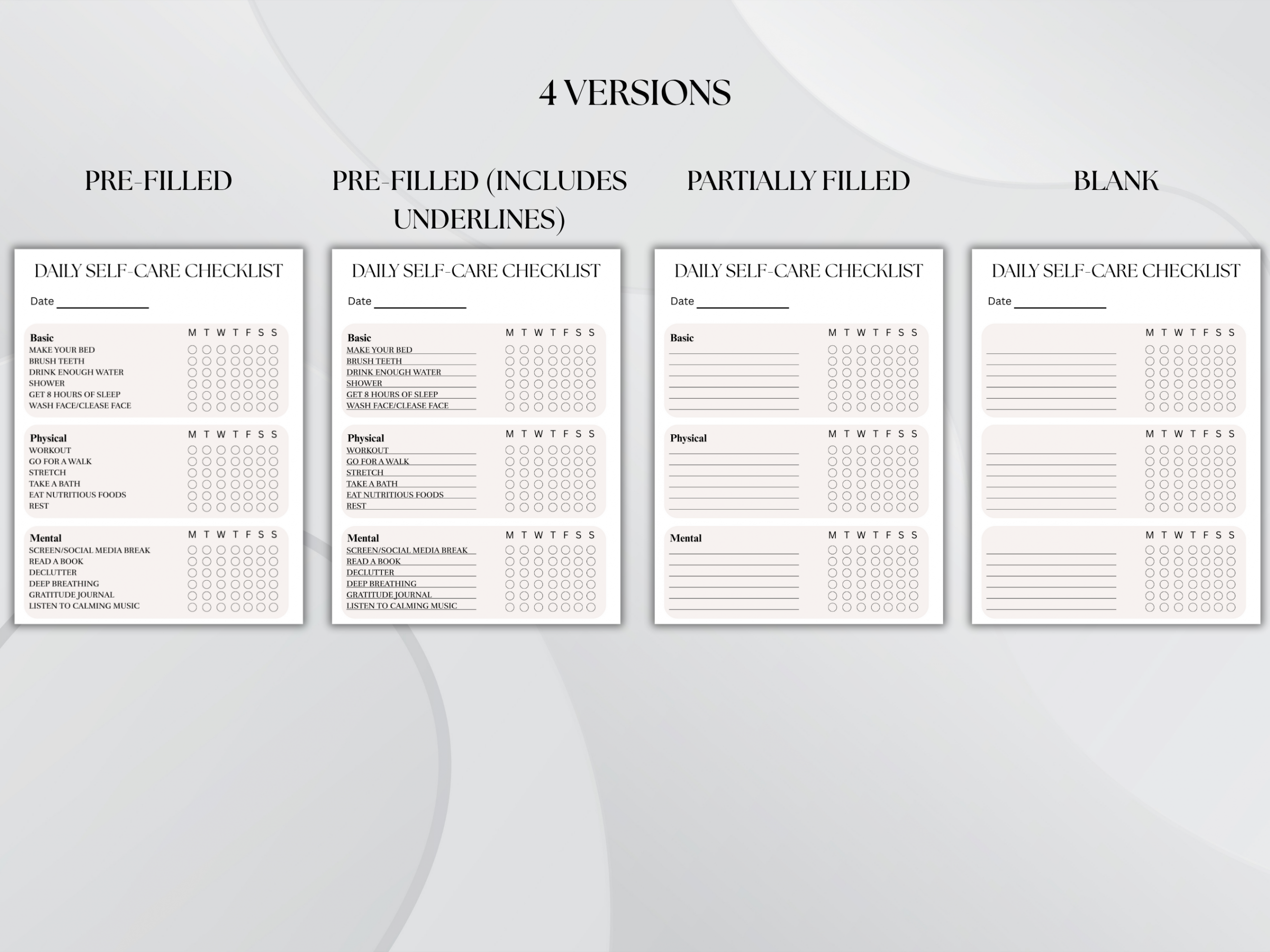 Self-Care Checklist - Printable and Digital - Image 2