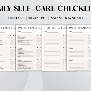 Self-Care Checklist - Printable and Digital