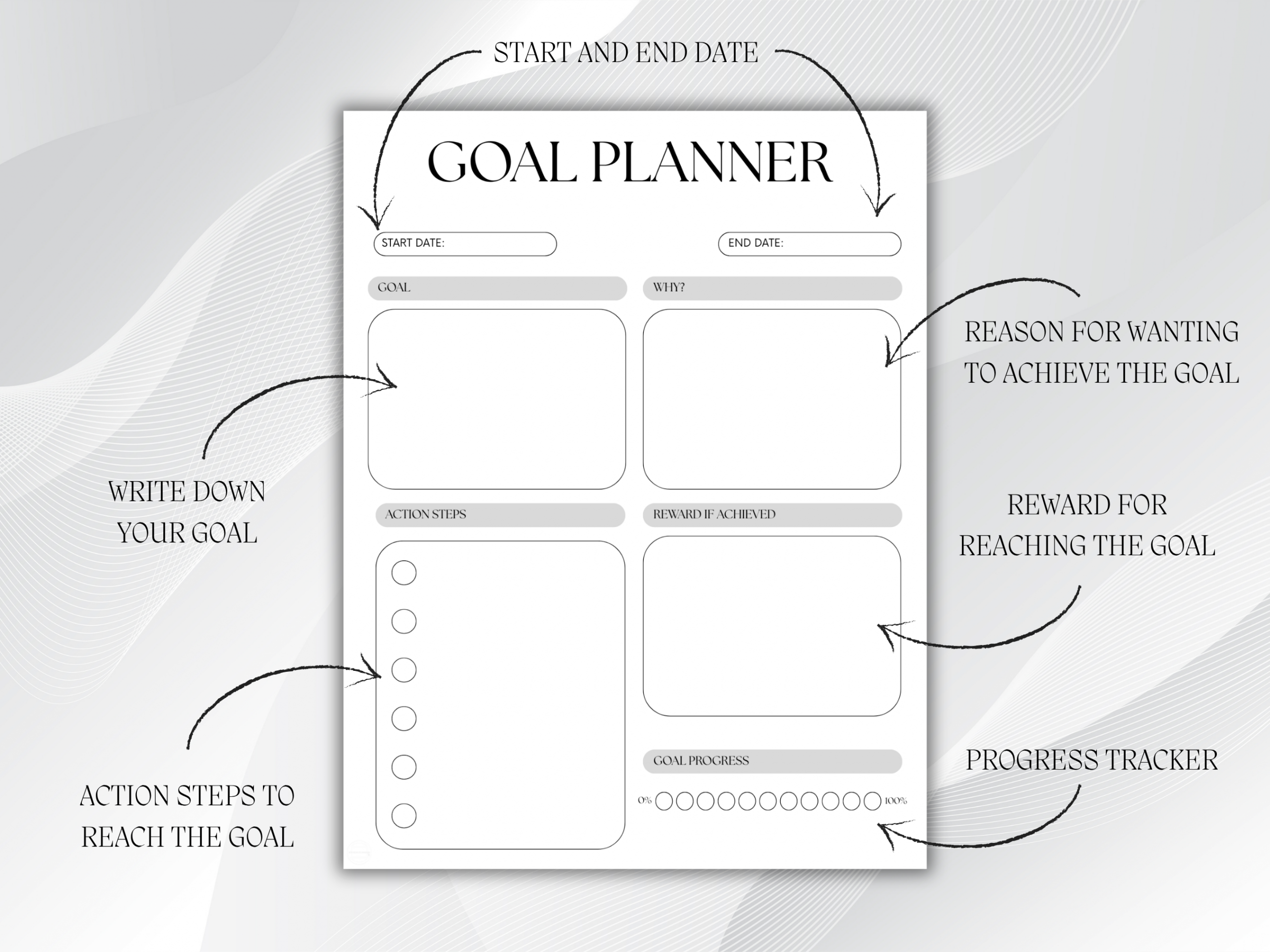 Minimal Goal Planner - Printable and Digital - Image 2