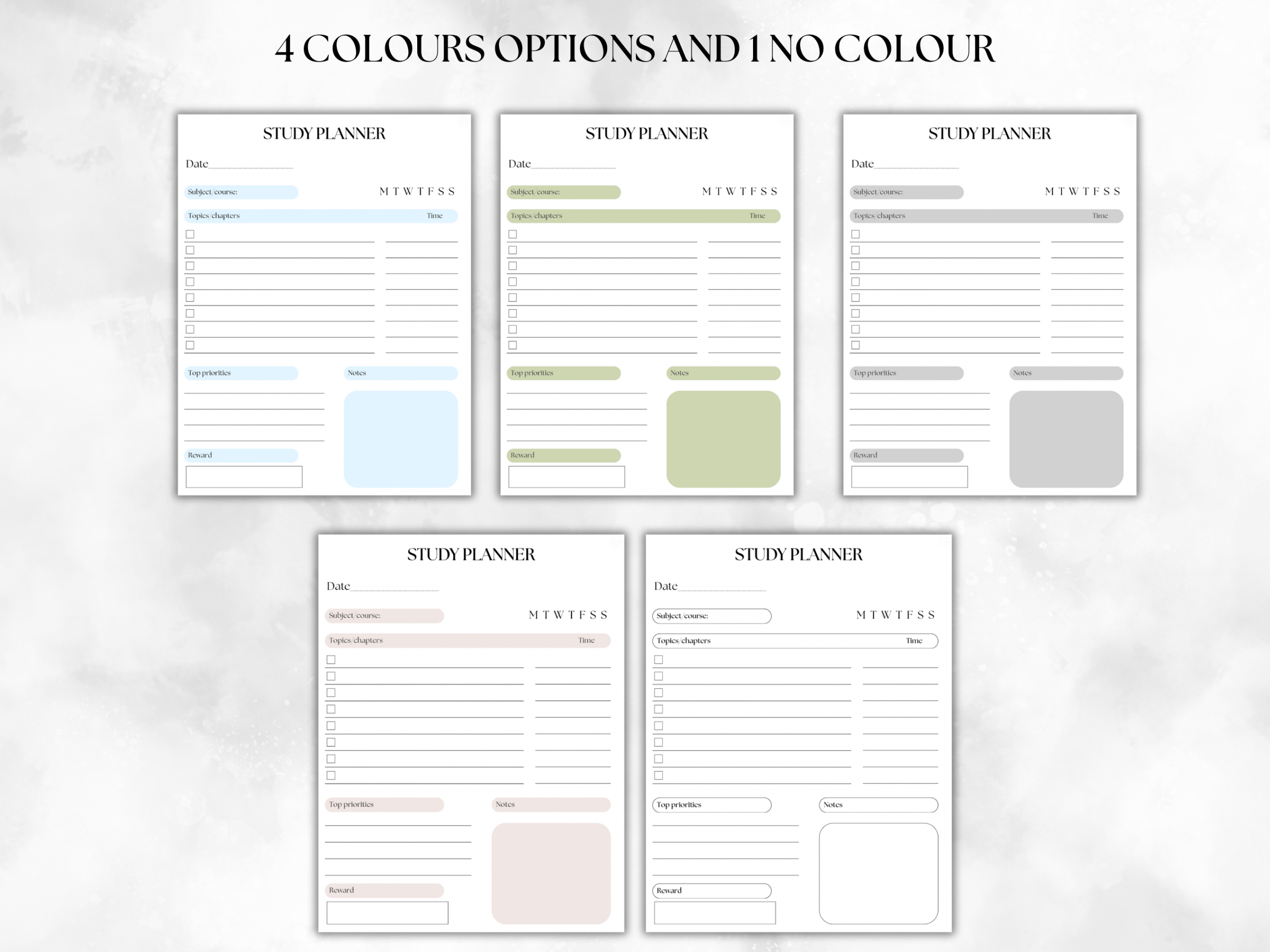 Minimalist Study Planner - Digital and Printable - Image 2