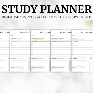 Minimalist Study Planner - Digital and Printable