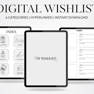 Digital Wishlist Planner - Aesthetic and Minimal