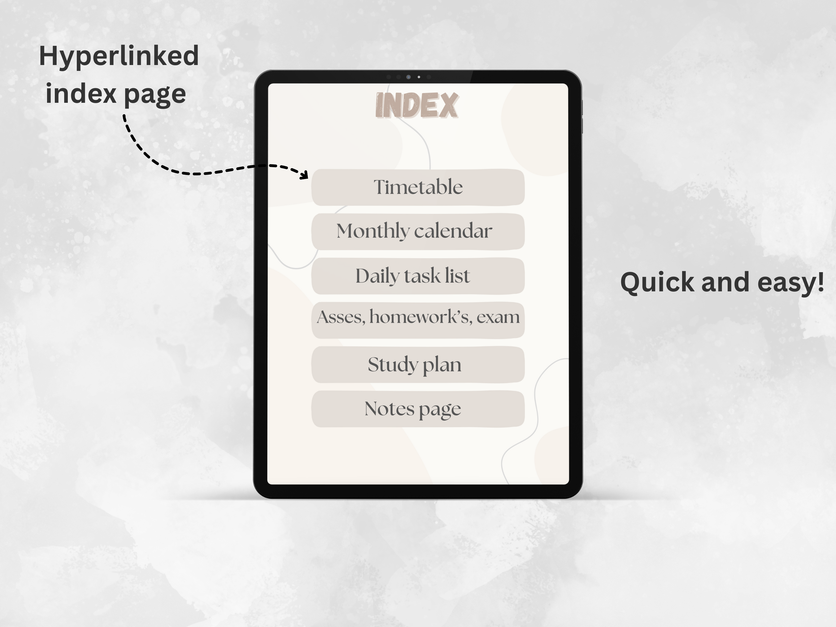 Student Digital Planner, Undated Calendar, Study Schedule, Academic Planner - Image 2